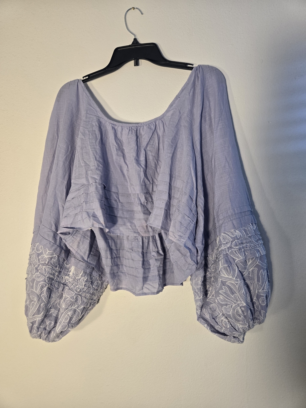 Anthropologie Lavender Embroidered Peasant Blouse - Picture 5 of 6